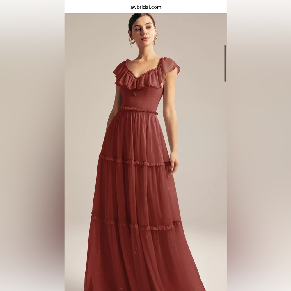 AW Bridal Elegant Rust Madonna Dress